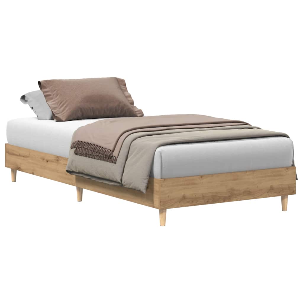 Bed Frame No Mattress Artisan Oak 75x190 cm Small Single Engineered Wood