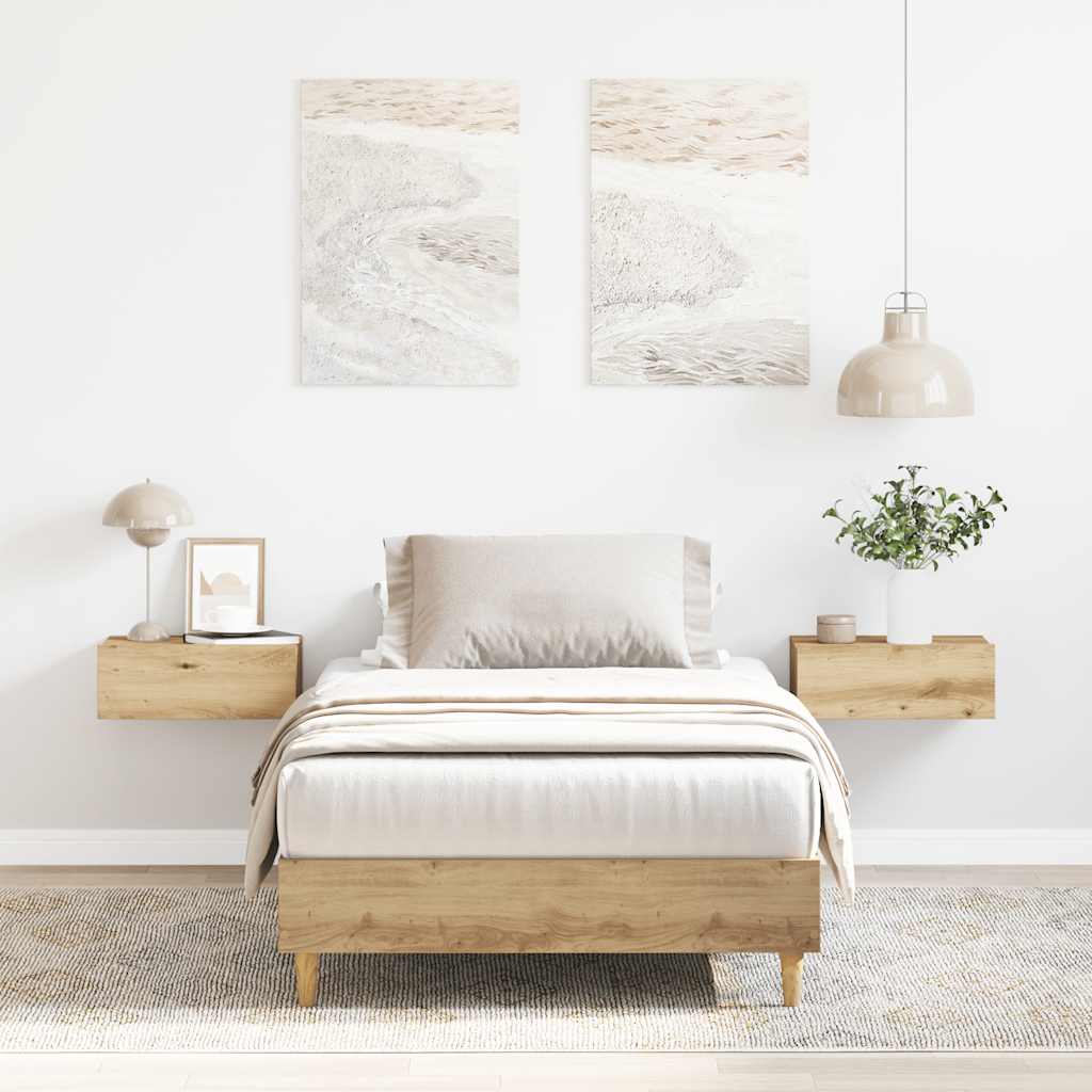 Bed Frame No Mattress Artisan Oak 75x190 cm Small Single Engineered Wood