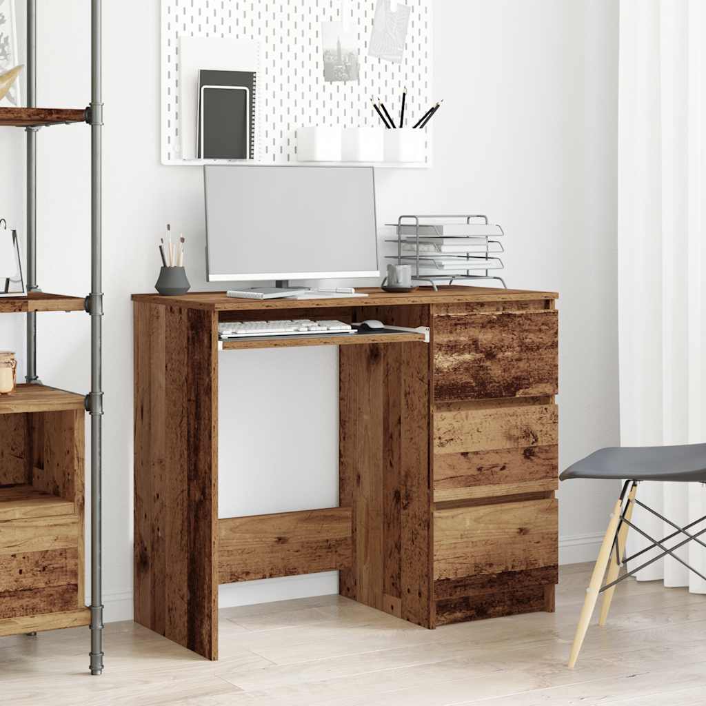 Vintage-Style Desk, Engineered Wood, 90x45x76 cm, Rustic Finish