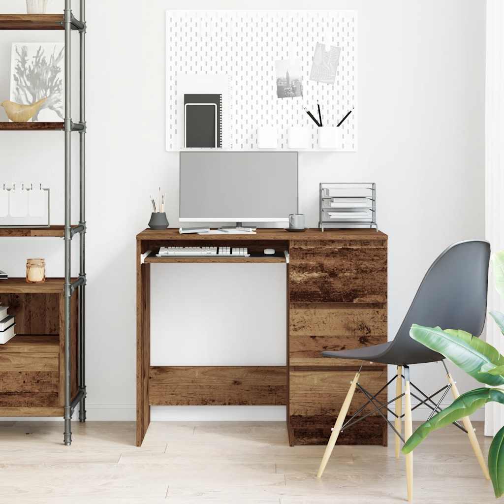 Vintage-Style Desk, Engineered Wood, 90x45x76 cm, Rustic Finish