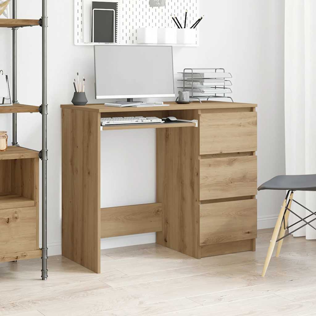 Elegant Desk Artisan Oak 90x45x76 cm - Engineered Wood