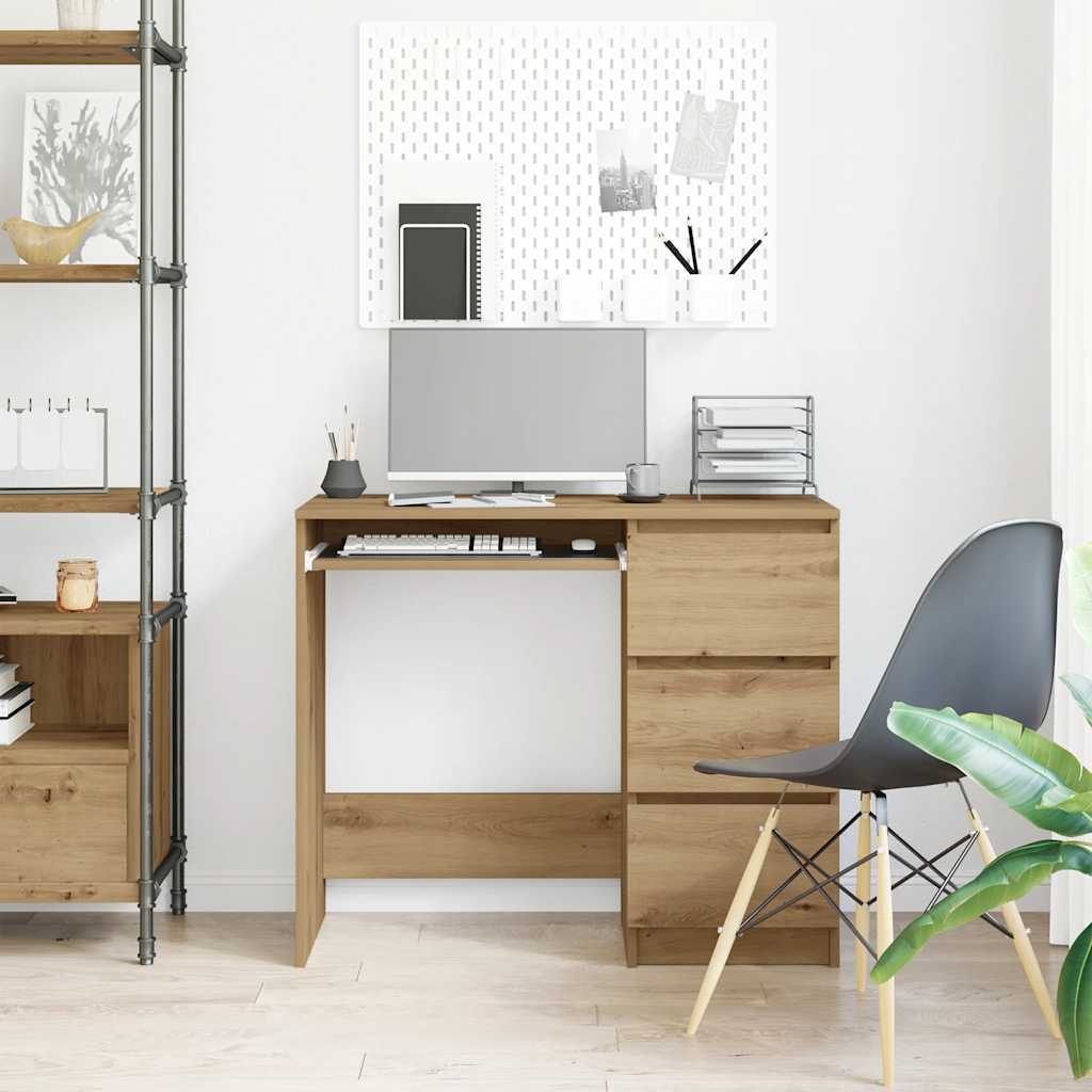 Elegant Desk Artisan Oak 90x45x76 cm - Engineered Wood
