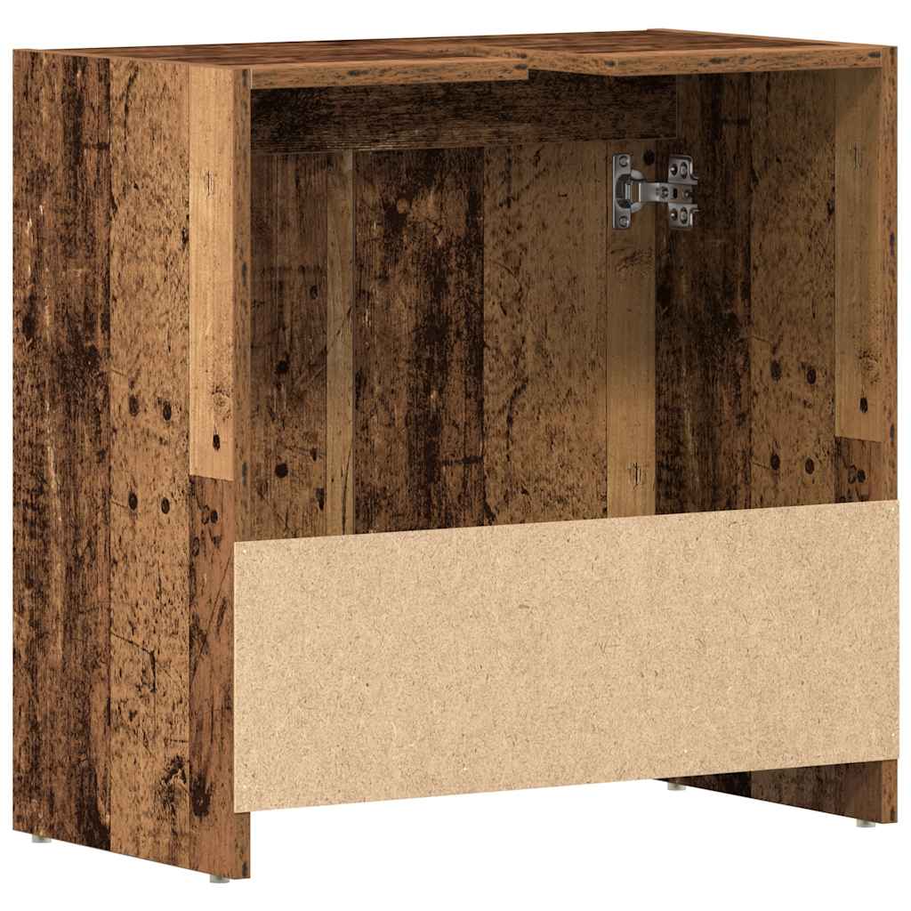 Rustic Bathroom Sink Cabinet 60cm | Old Engineered Wood Finish