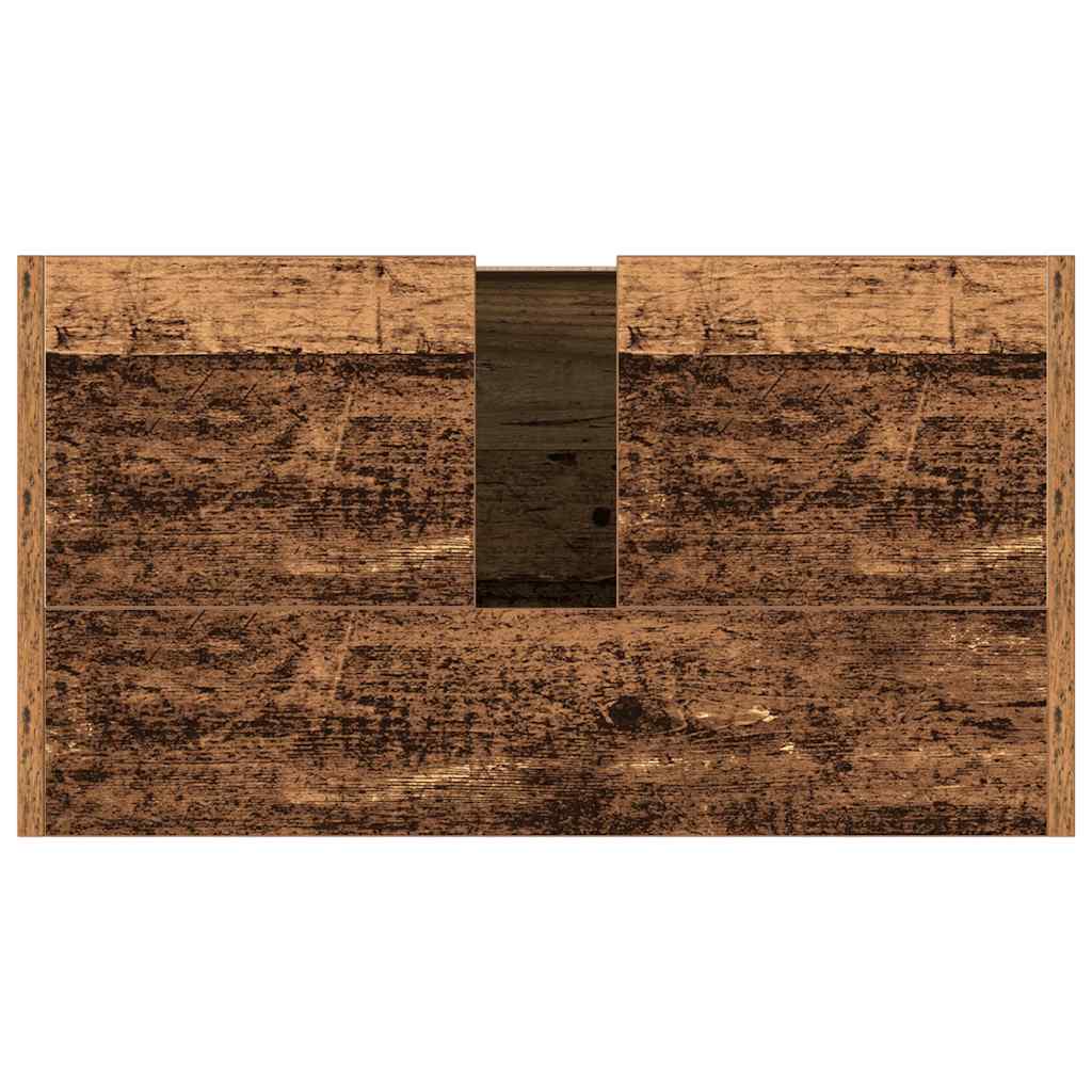 Rustic Bathroom Sink Cabinet 60cm | Old Engineered Wood Finish