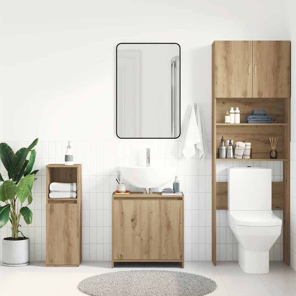 Artisan Oak Bathroom Sink Cabinet, 60x33x60 cm, Engineered Wood