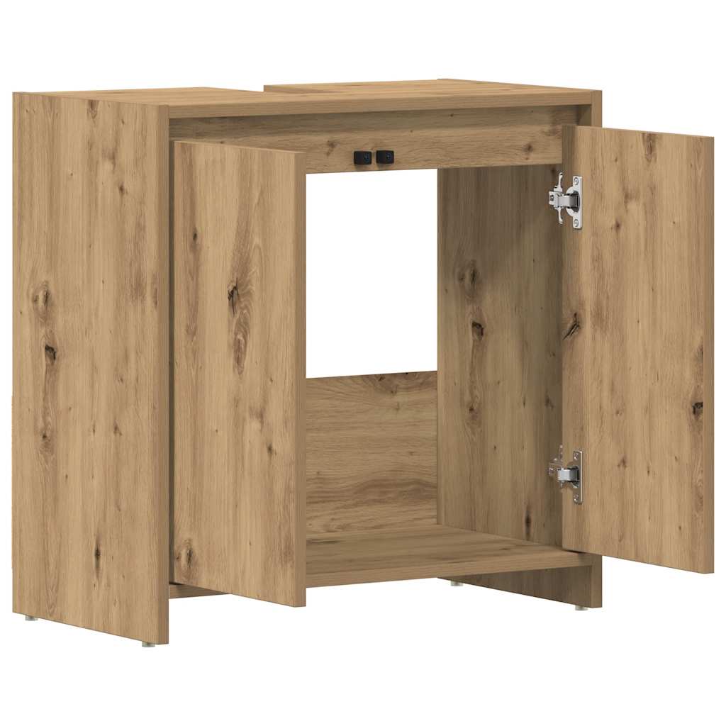Artisan Oak Bathroom Sink Cabinet, 60x33x60 cm, Engineered Wood