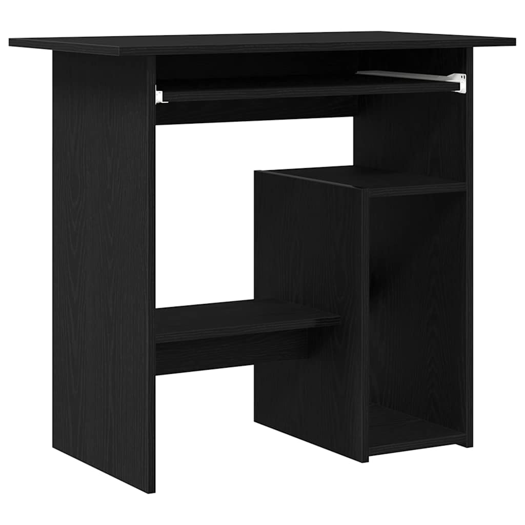 Compact Black Oak Desk 80x45x74 cm - Stylish Engineered Wood