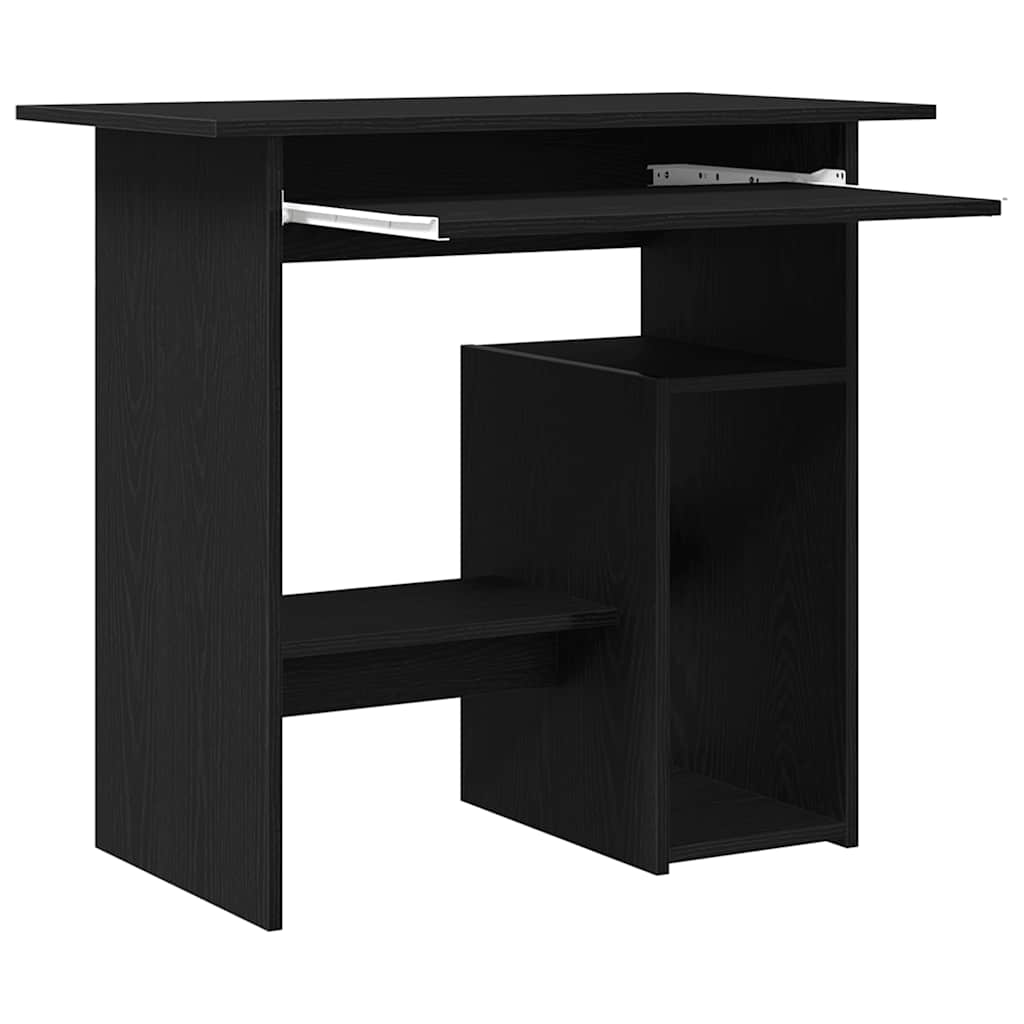 Compact Black Oak Desk 80x45x74 cm - Stylish Engineered Wood