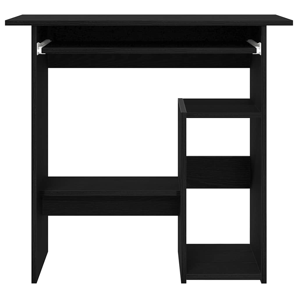 Compact Black Oak Desk 80x45x74 cm - Stylish Engineered Wood