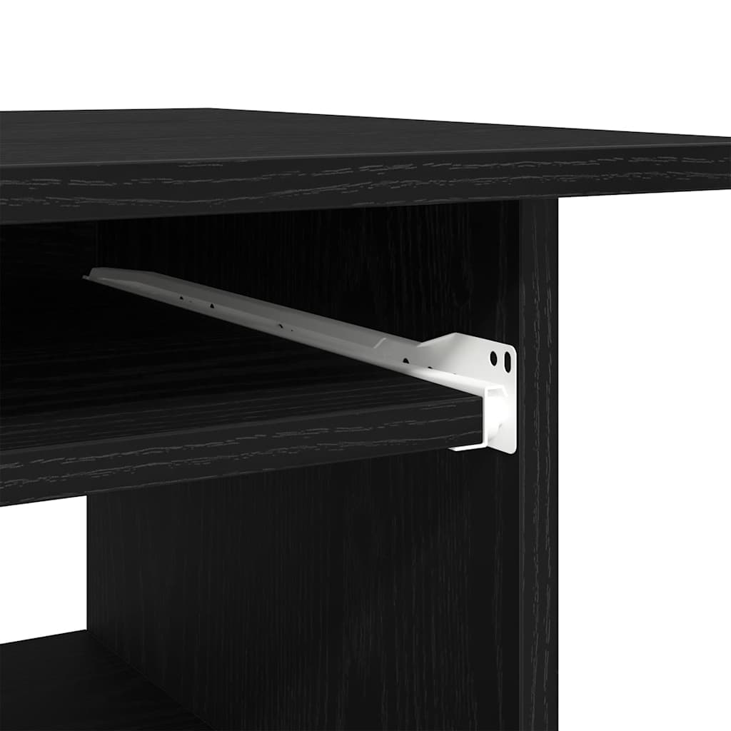 Compact Black Oak Desk 80x45x74 cm - Stylish Engineered Wood