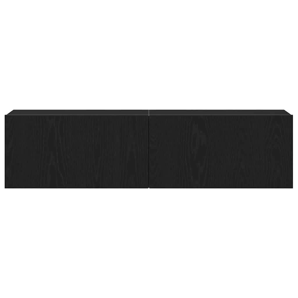 TV Cabinet Black Oak 120x30x30.5 cm Engineered Wood