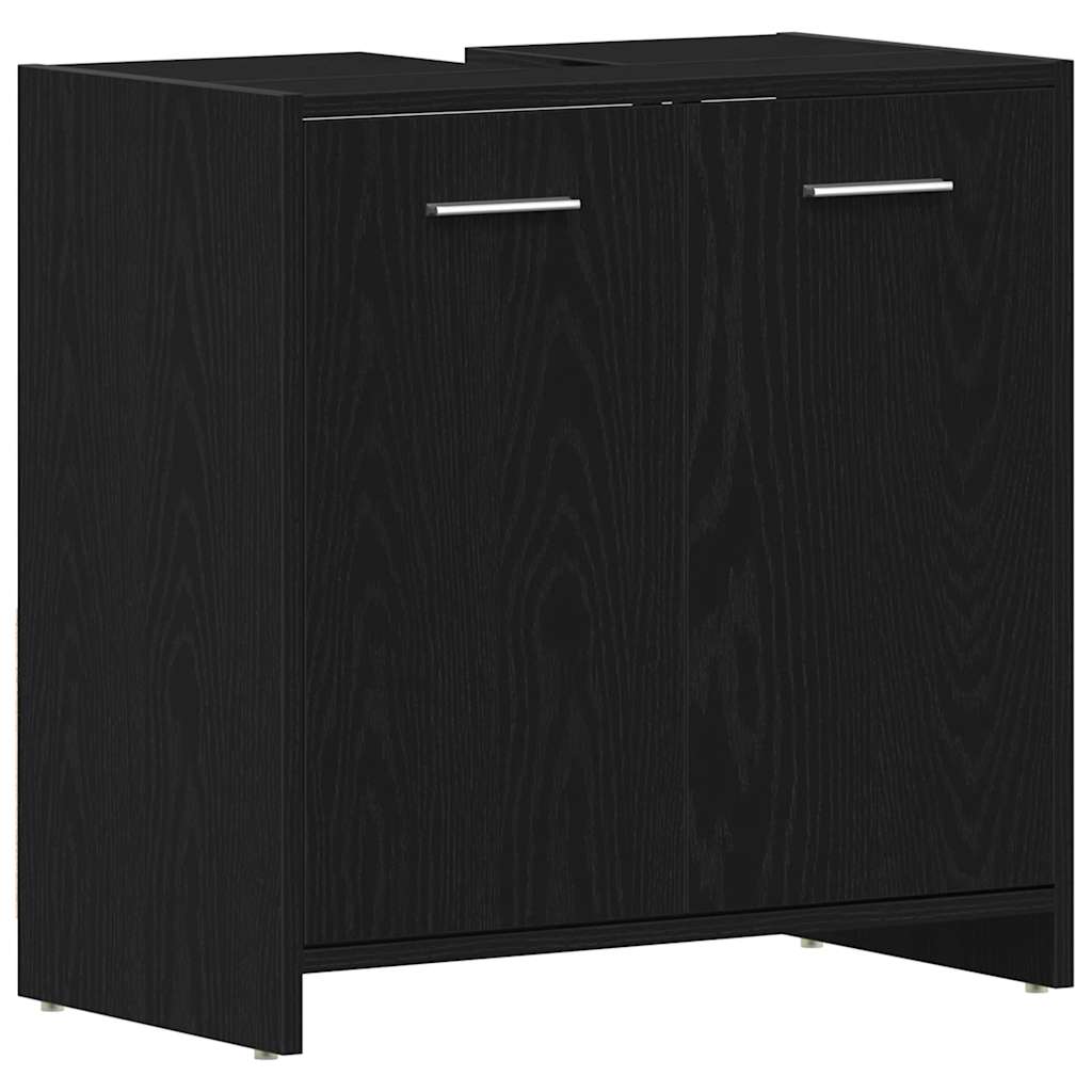Black Oak Bathroom Sink Cabinet - 60x33x60 cm Engineered Wood