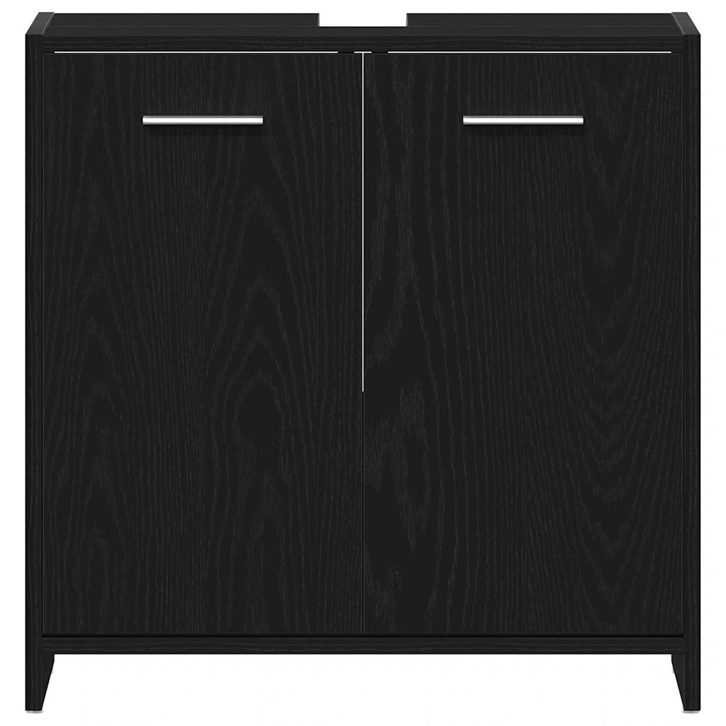Black Oak Bathroom Sink Cabinet - 60x33x60 cm Engineered Wood