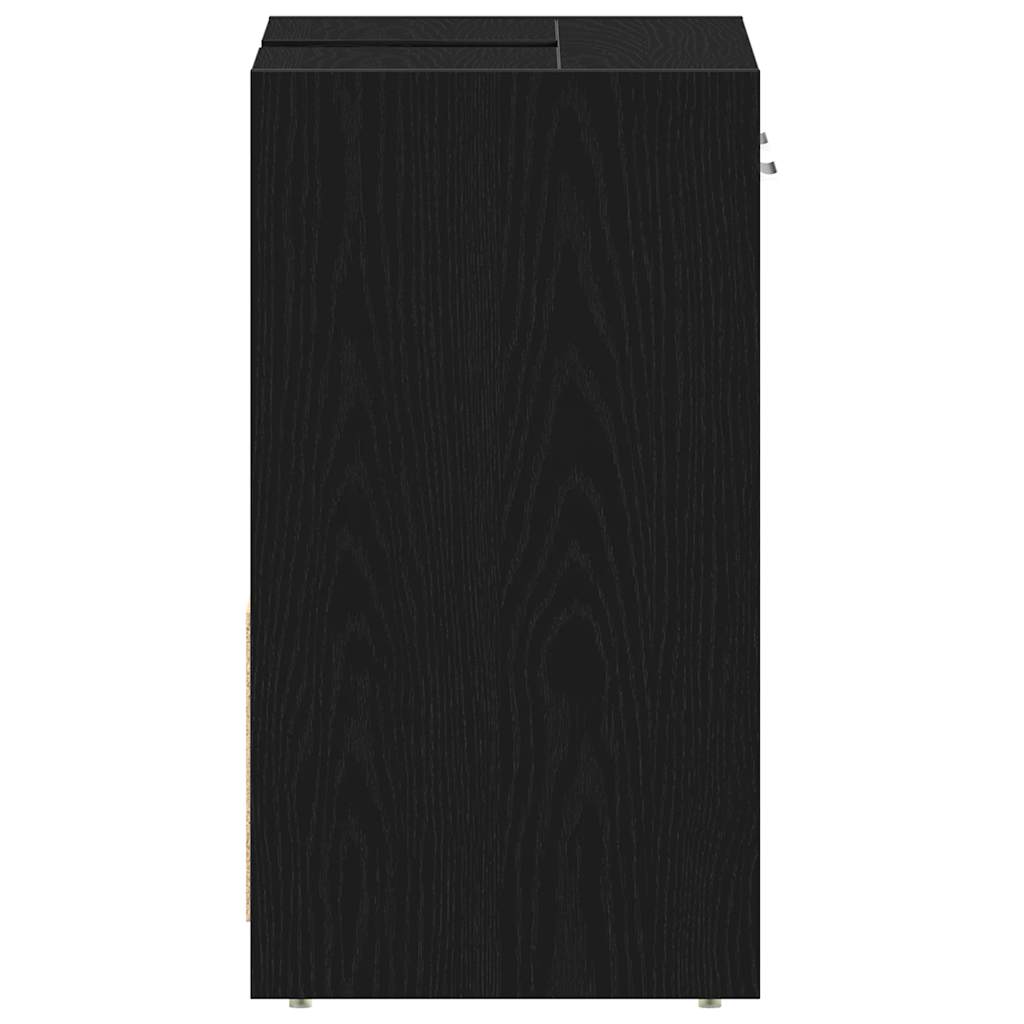 Black Oak Bathroom Sink Cabinet - 60x33x60 cm Engineered Wood
