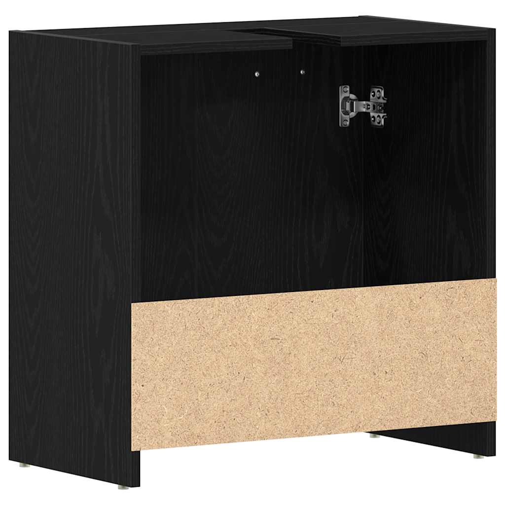 Black Oak Bathroom Sink Cabinet - 60x33x60 cm Engineered Wood
