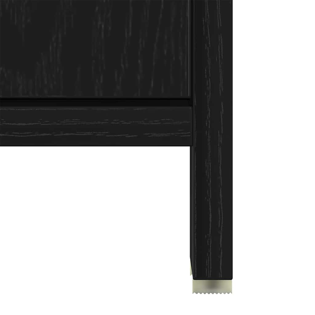 Black Oak Bathroom Cabinet with Mirror - Engineered Wood