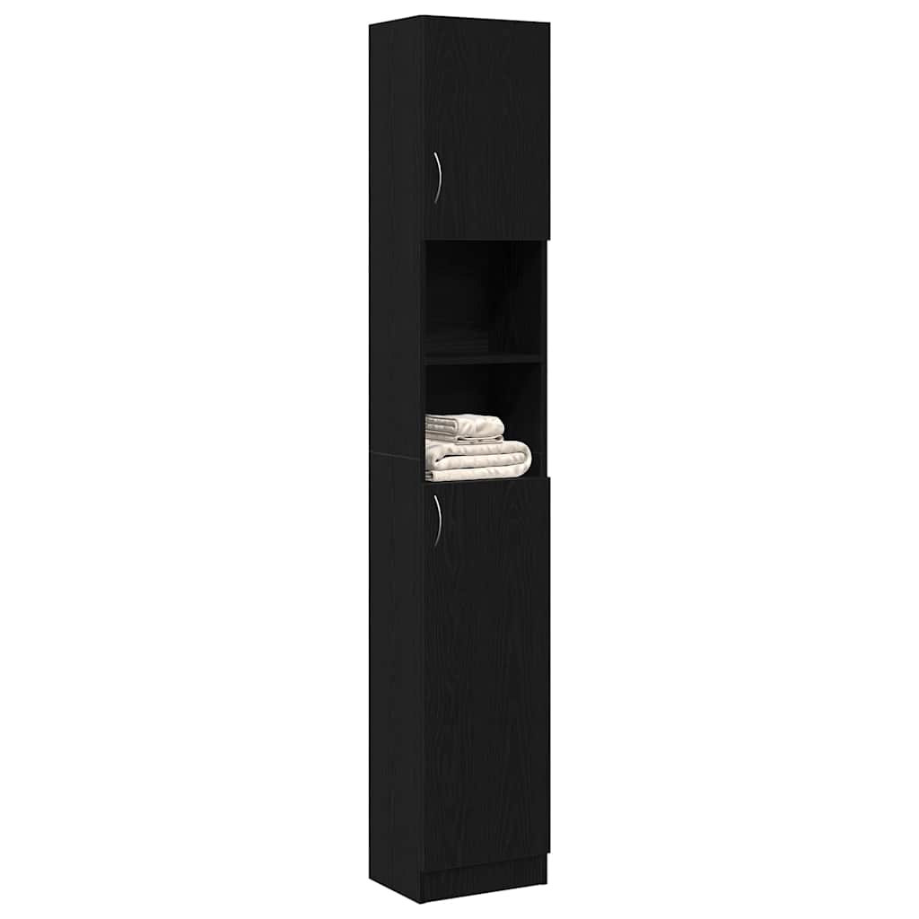 Black Oak Bathroom Cabinet - Engineered Wood 32x25.5x190 cm