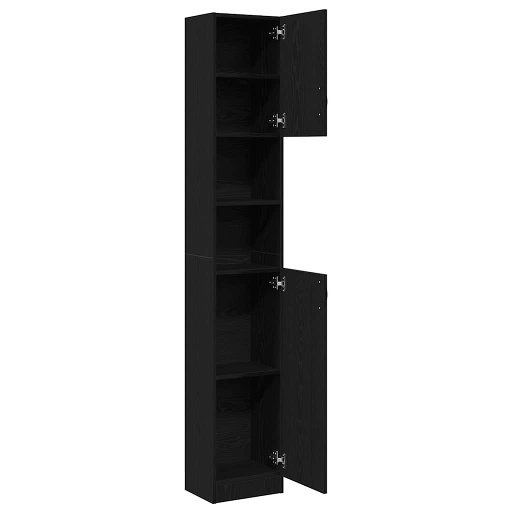 Black Oak Bathroom Cabinet - Engineered Wood 32x25.5x190 cm