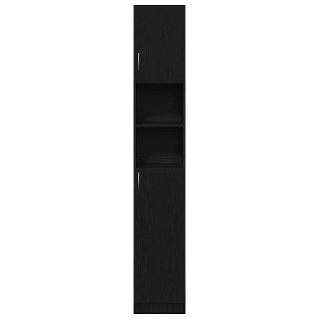 Black Oak Bathroom Cabinet - Engineered Wood 32x25.5x190 cm