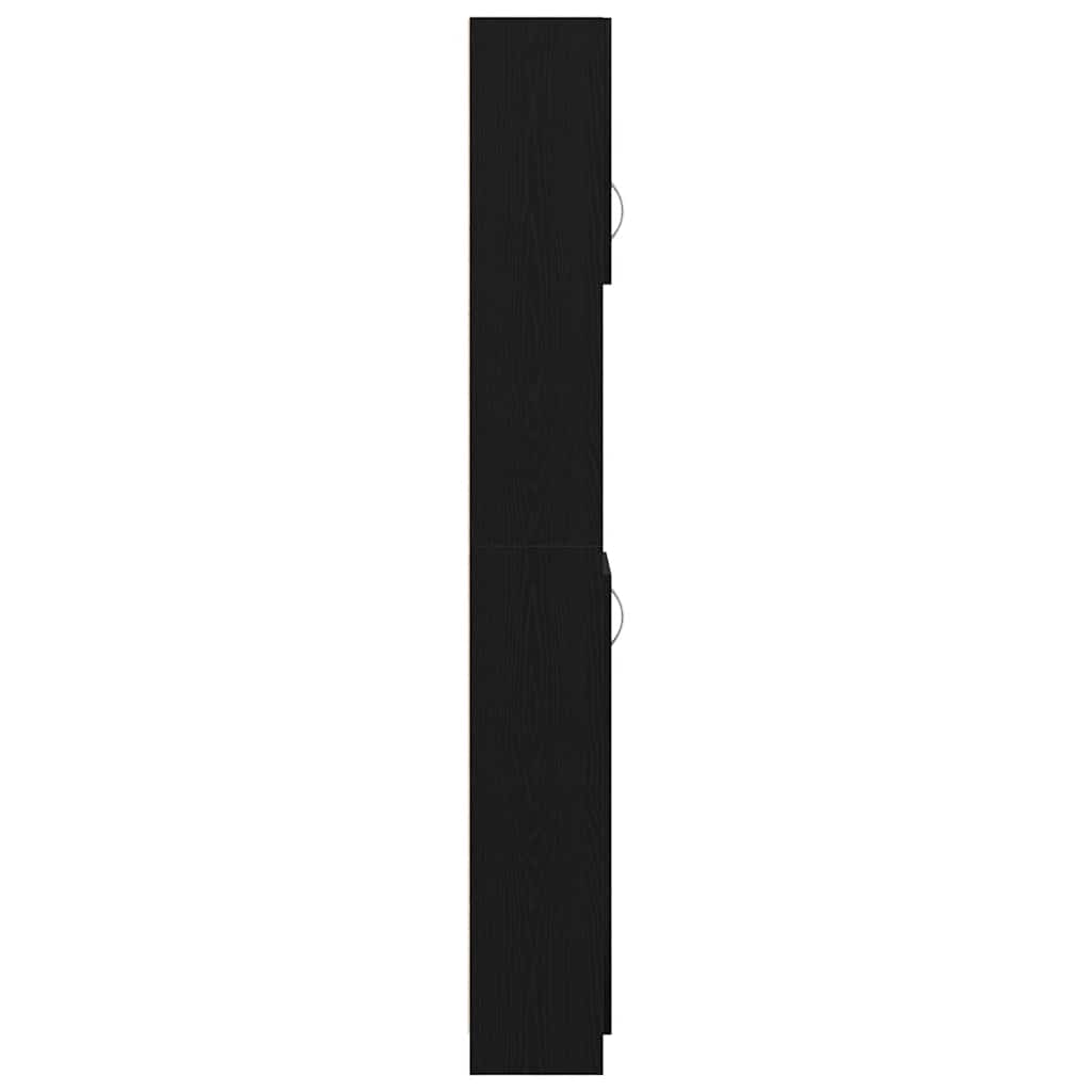 Black Oak Bathroom Cabinet - Engineered Wood 32x25.5x190 cm