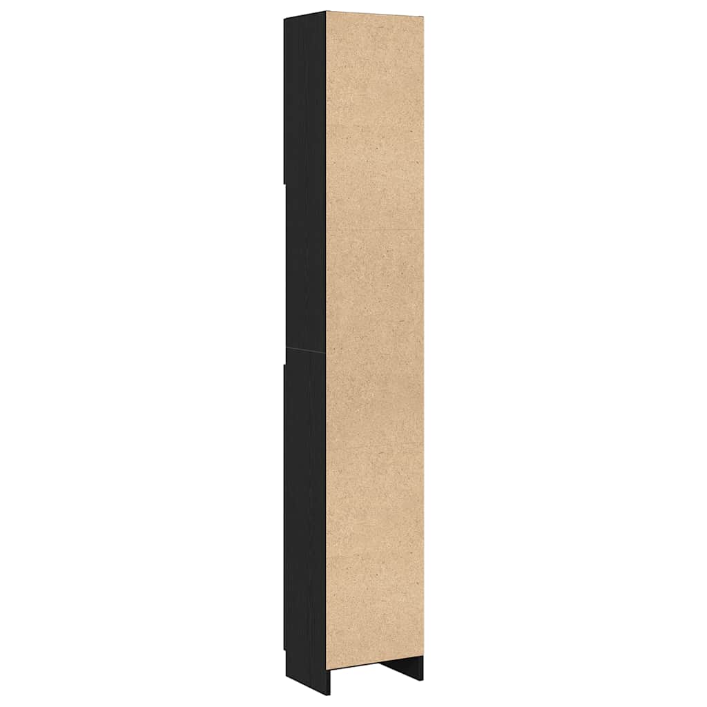 Black Oak Bathroom Cabinet - Engineered Wood 32x25.5x190 cm