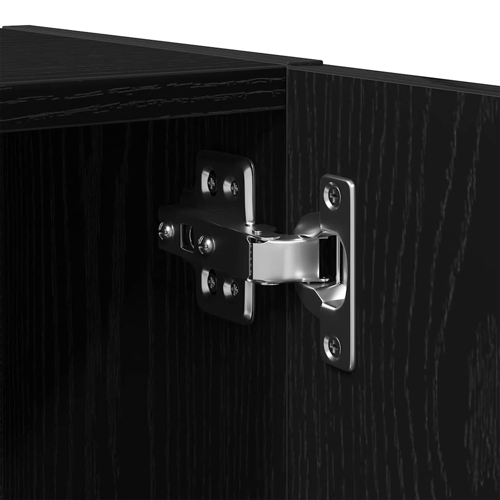 Black Oak Bathroom Cabinet - Engineered Wood 32x25.5x190 cm