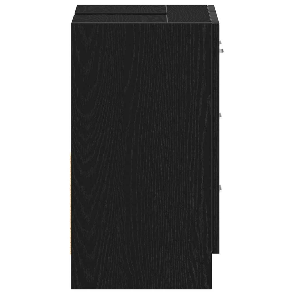 Black Oak Sink Cabinet 63x30x54 cm - Durable Engineered Wood