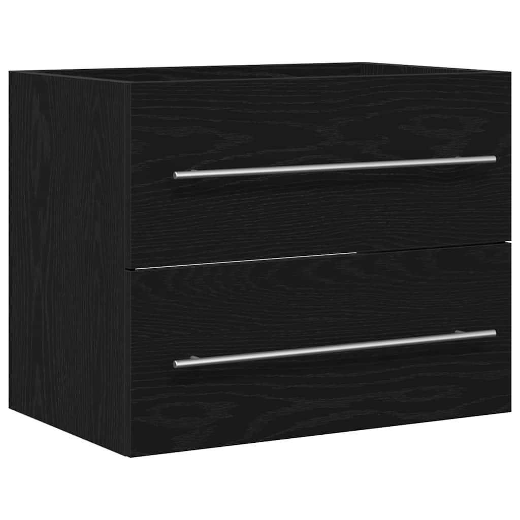 Black Oak Bathroom Sink Cabinet - 60x38.5x48cm Engineered Wood