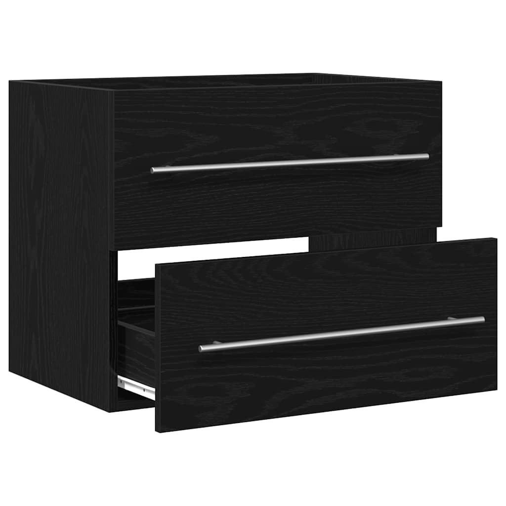 Black Oak Bathroom Sink Cabinet - 60x38.5x48cm Engineered Wood