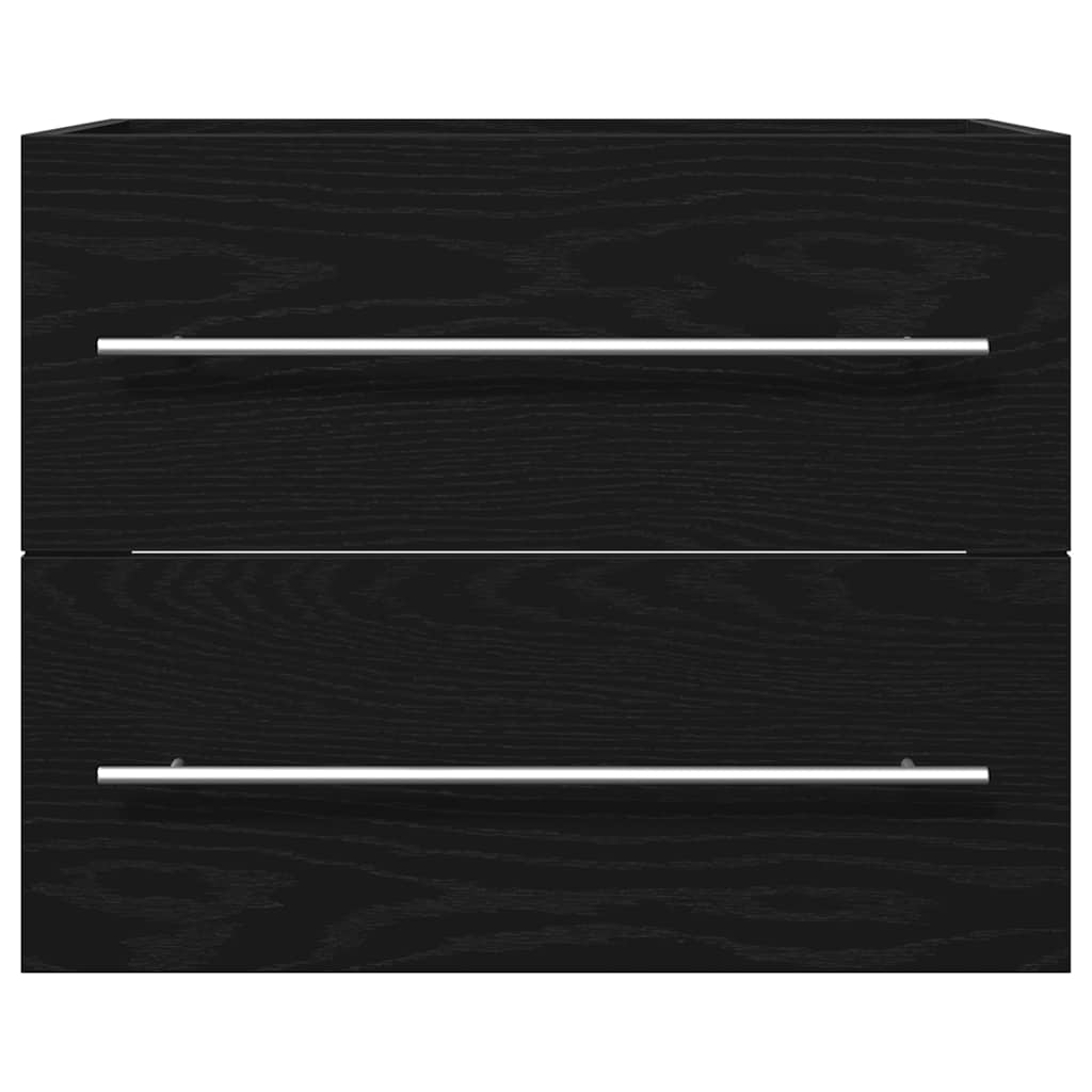 Black Oak Bathroom Sink Cabinet - 60x38.5x48cm Engineered Wood