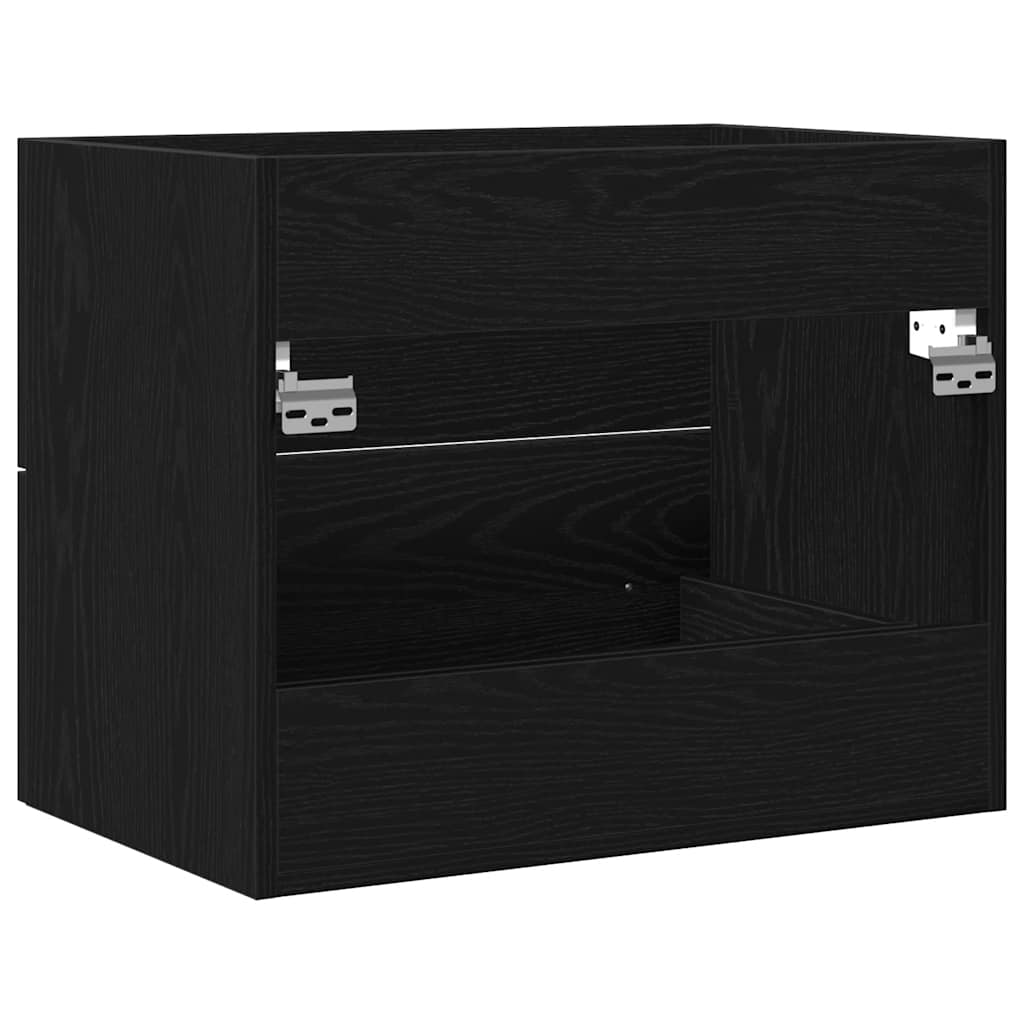 Black Oak Bathroom Sink Cabinet - 60x38.5x48cm Engineered Wood