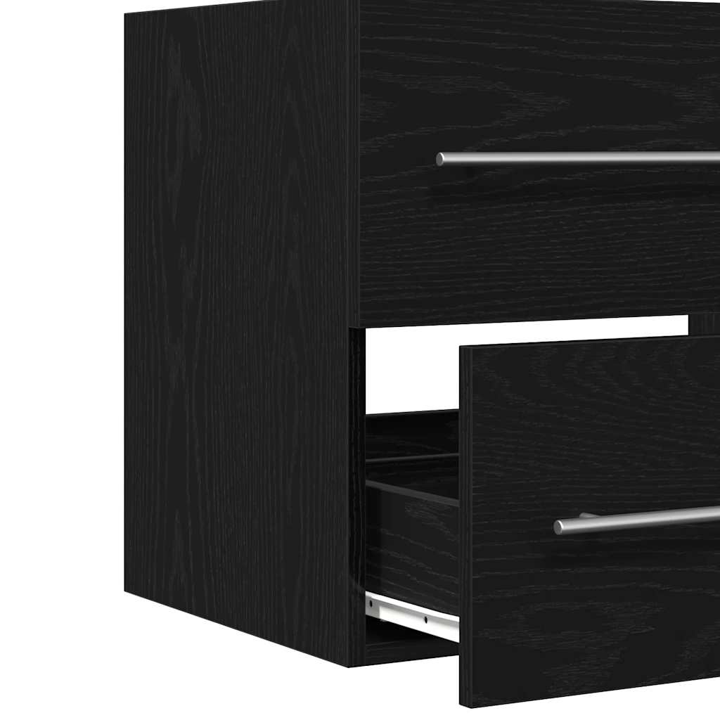 Black Oak Bathroom Sink Cabinet - 60x38.5x48cm Engineered Wood