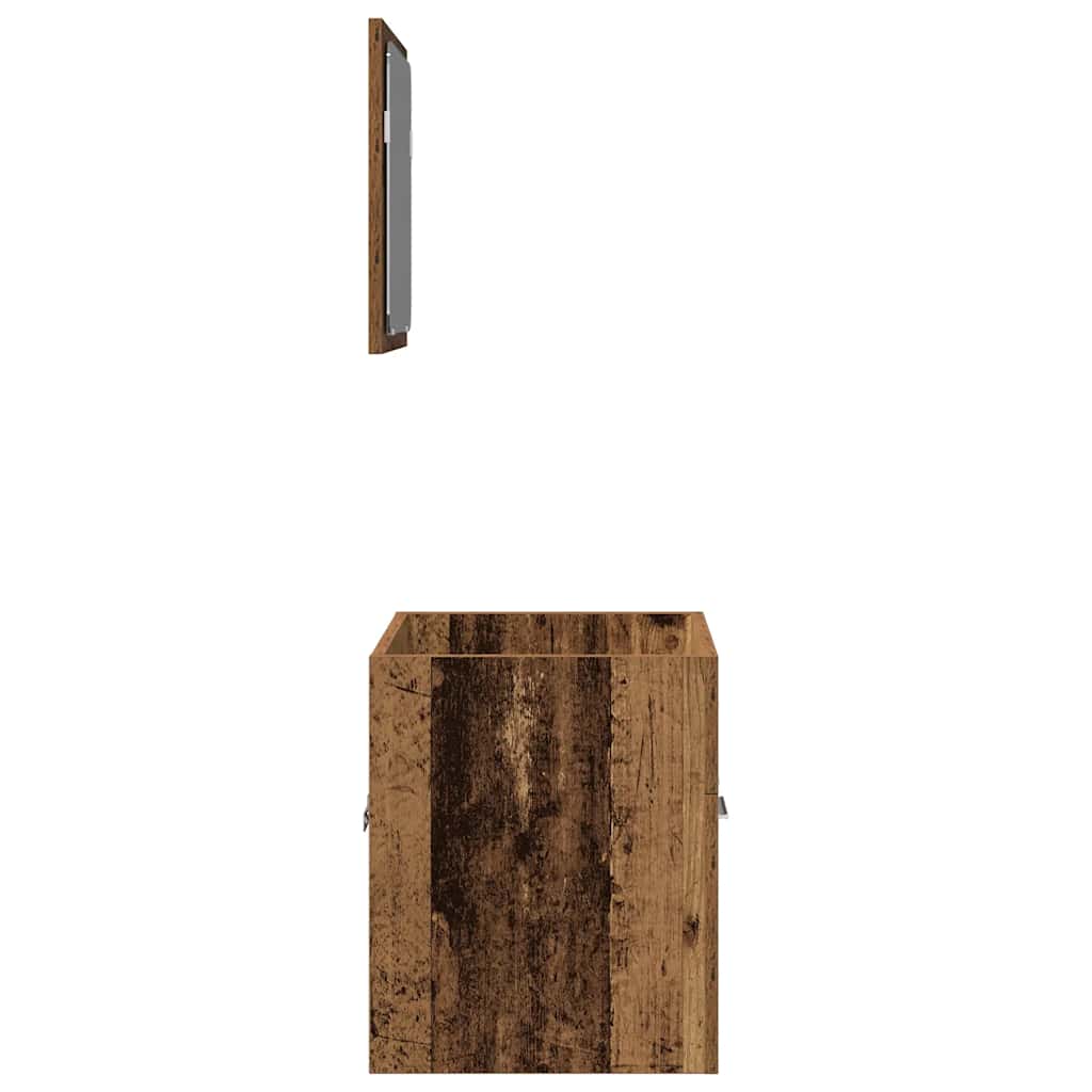 Rustic 2-Piece Bathroom Set - Old Wood Finish Furniture