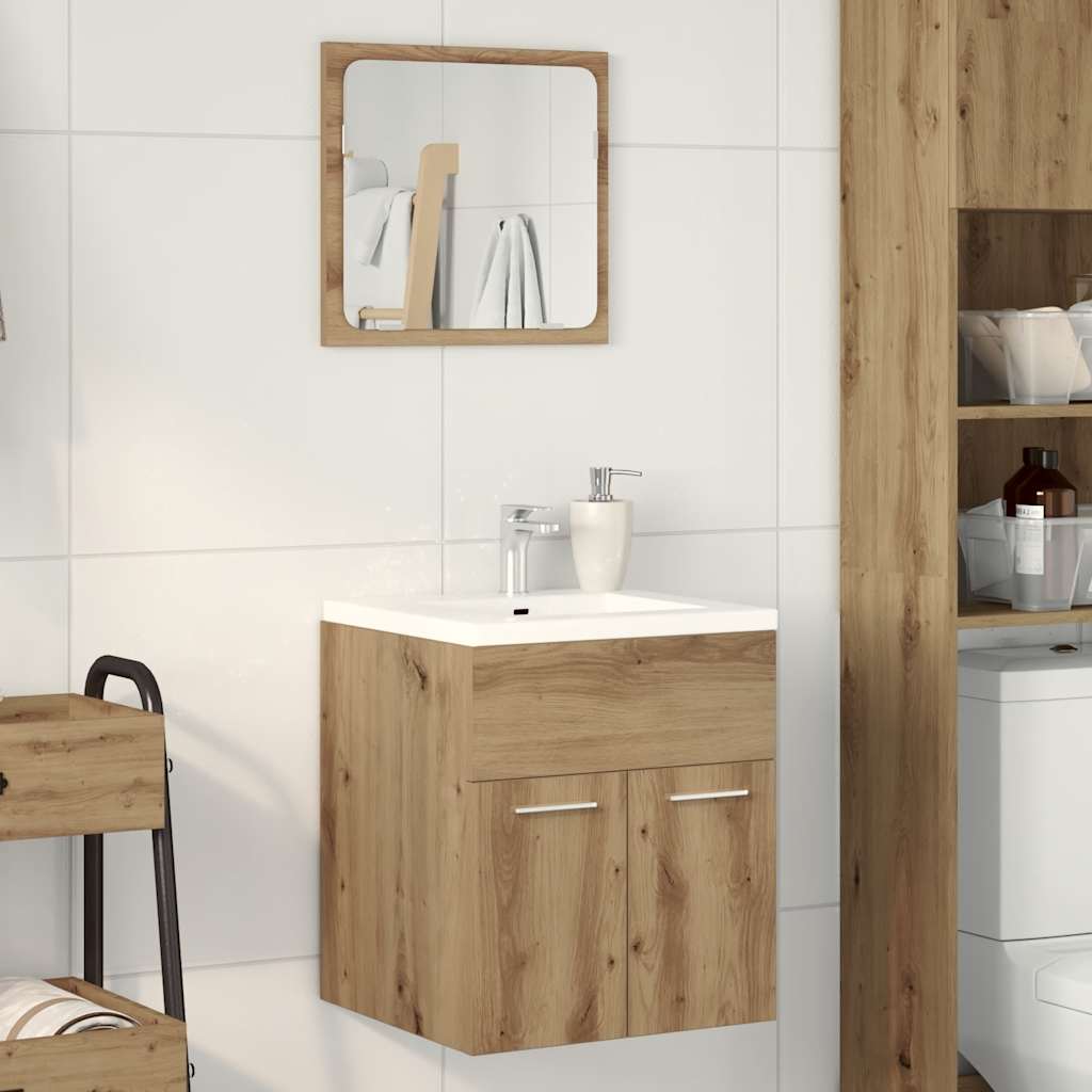 Artisan Oak 2-Piece Bathroom Set: Engineered Wood Elegance