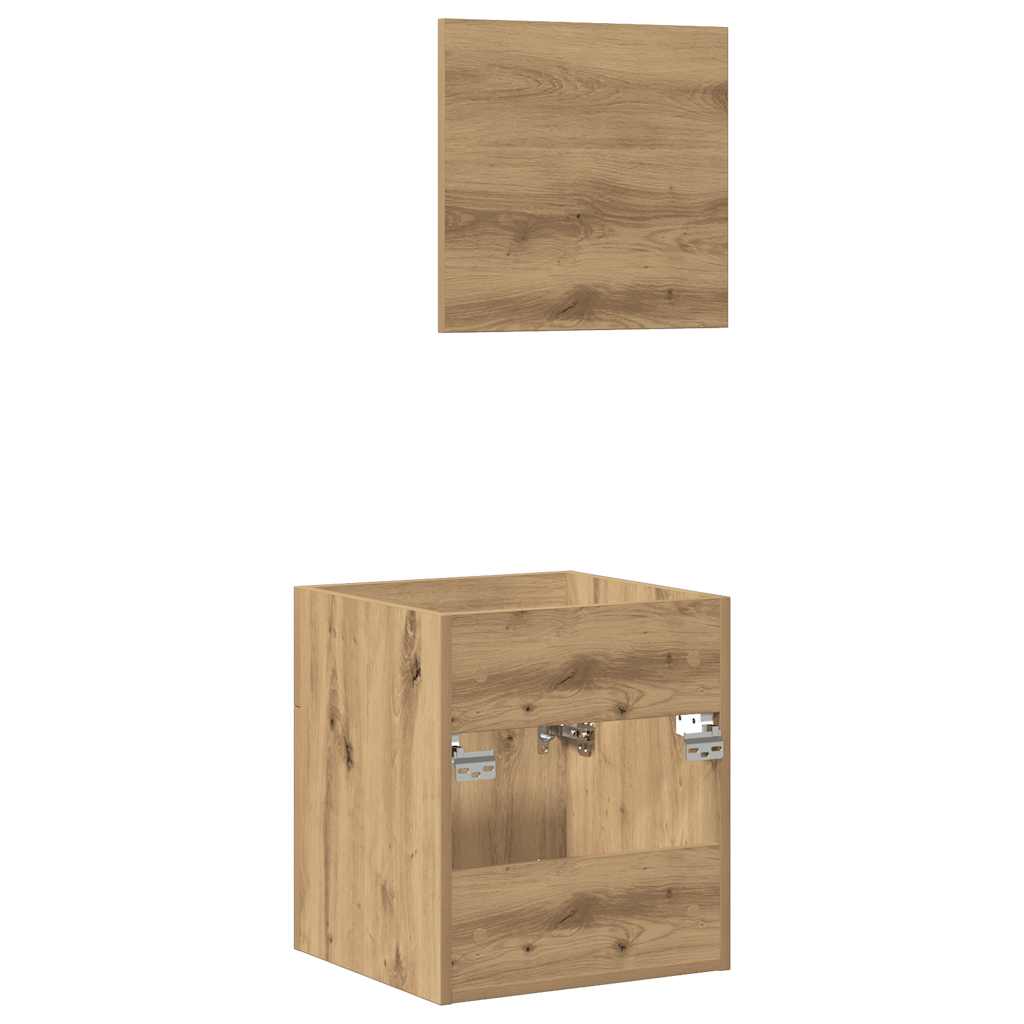 Artisan Oak 2-Piece Bathroom Set: Engineered Wood Elegance