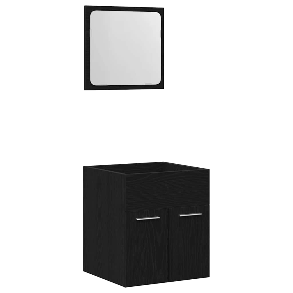 Black Oak Bathroom Furniture Set - 2 Piece Engineered Wood