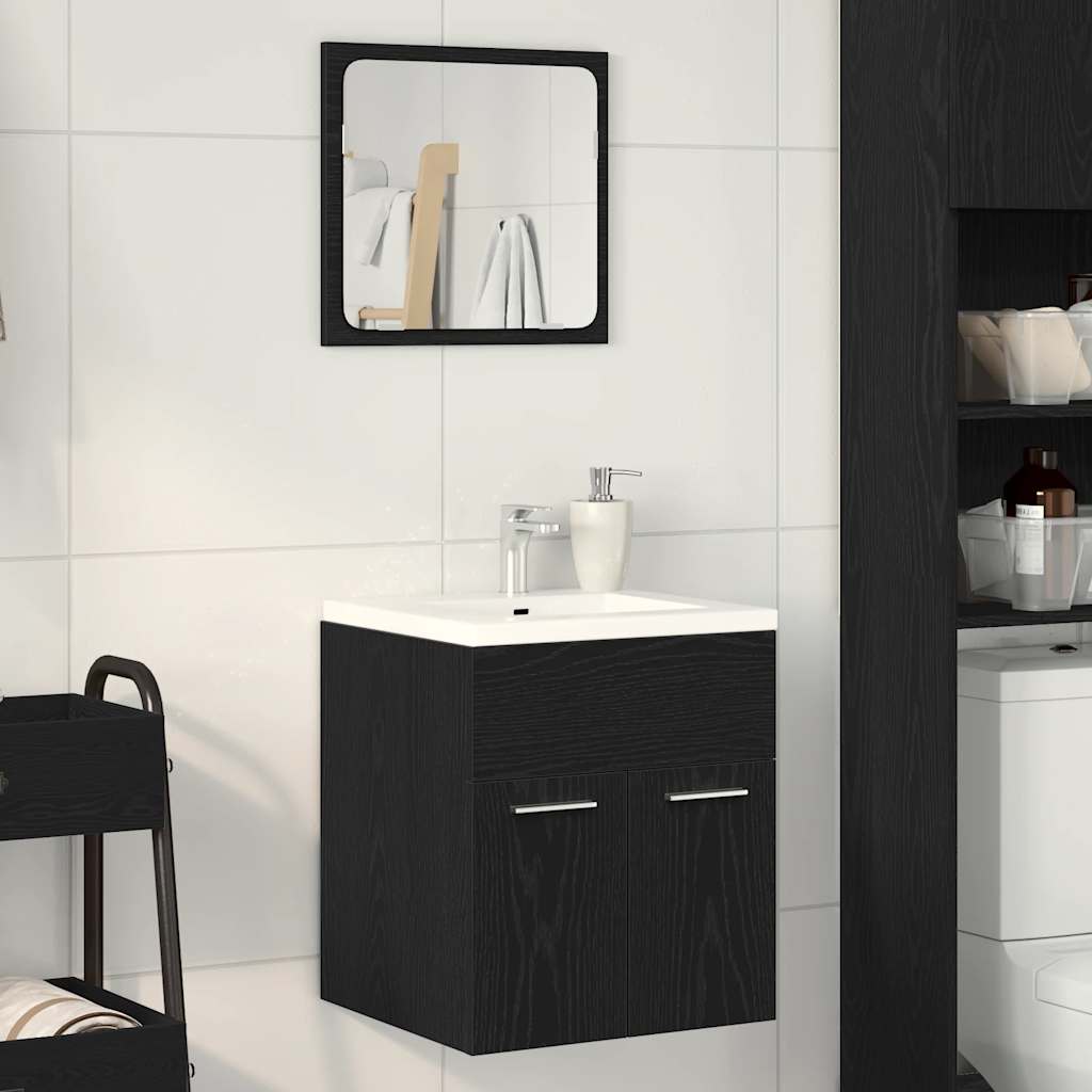 Black Oak Bathroom Furniture Set - 2 Piece Engineered Wood