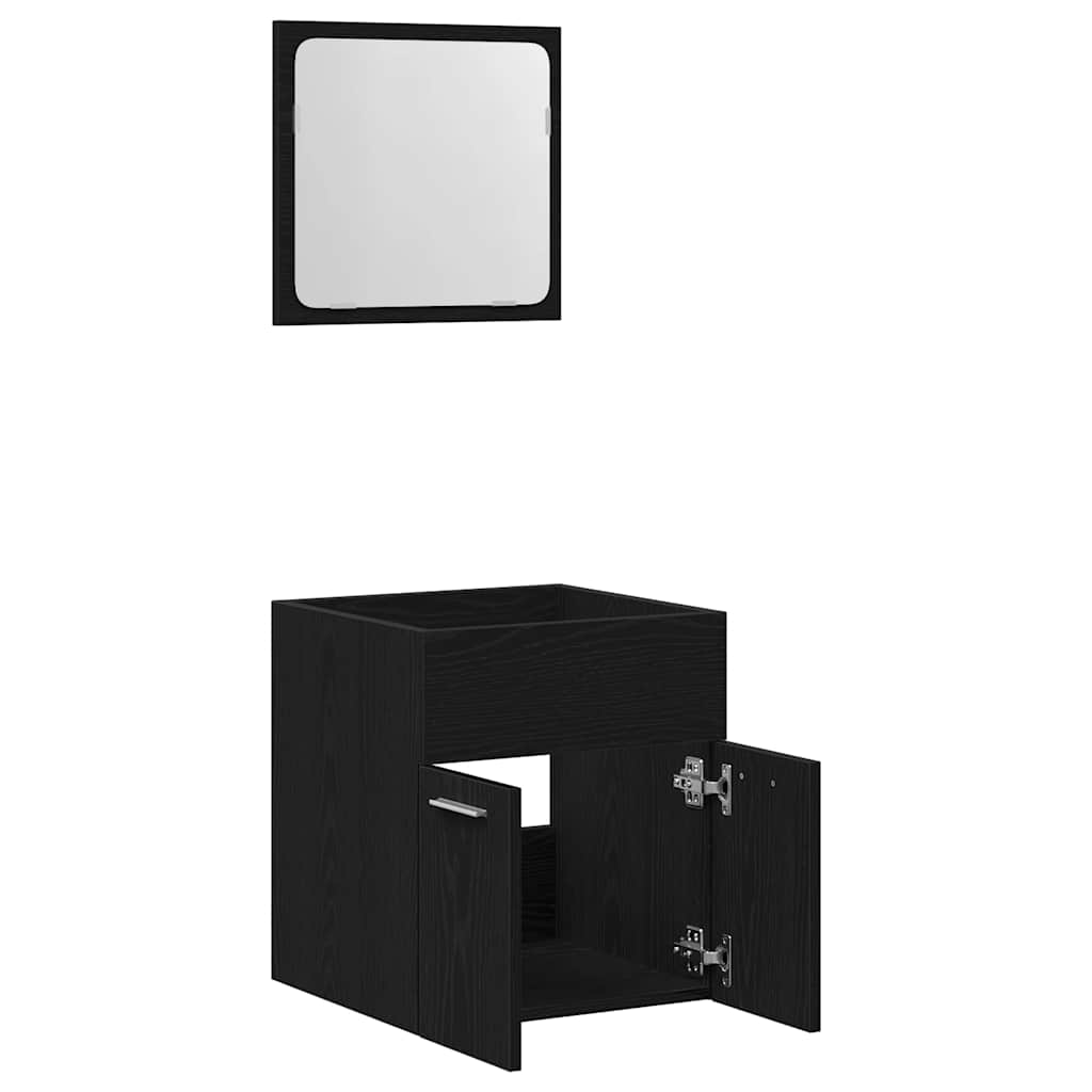 Black Oak Bathroom Furniture Set - 2 Piece Engineered Wood