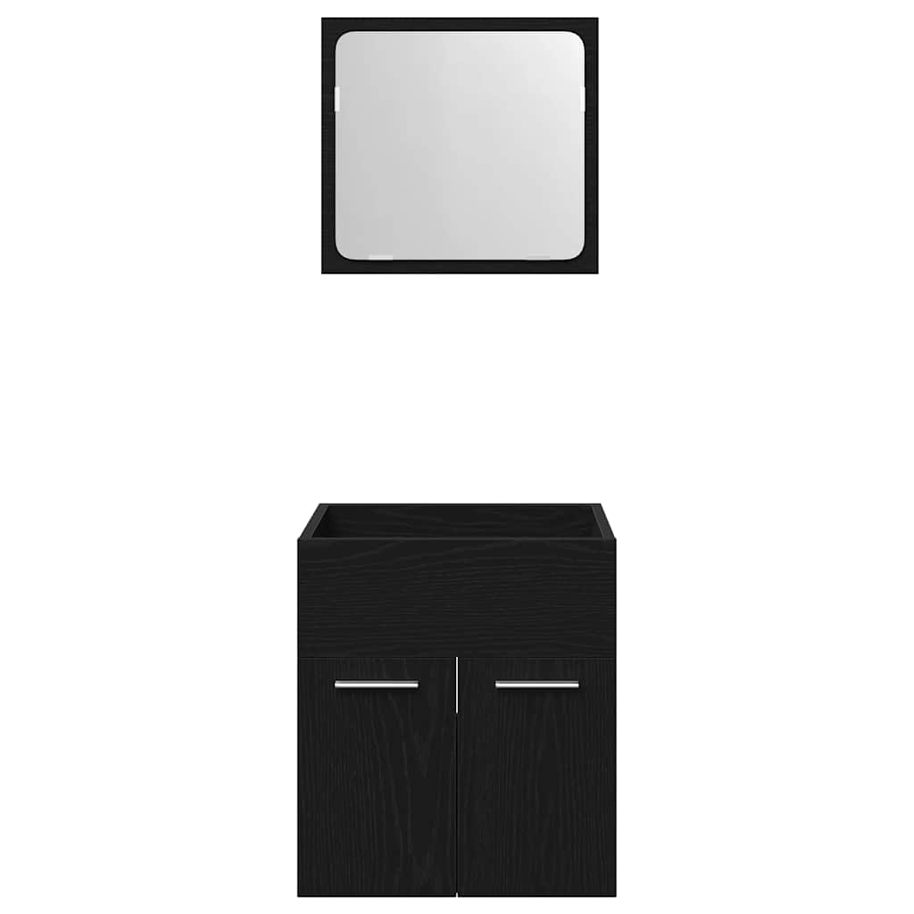 Black Oak Bathroom Furniture Set - 2 Piece Engineered Wood