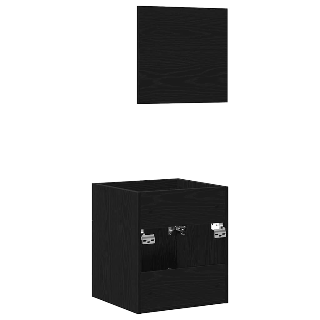 Black Oak Bathroom Furniture Set - 2 Piece Engineered Wood