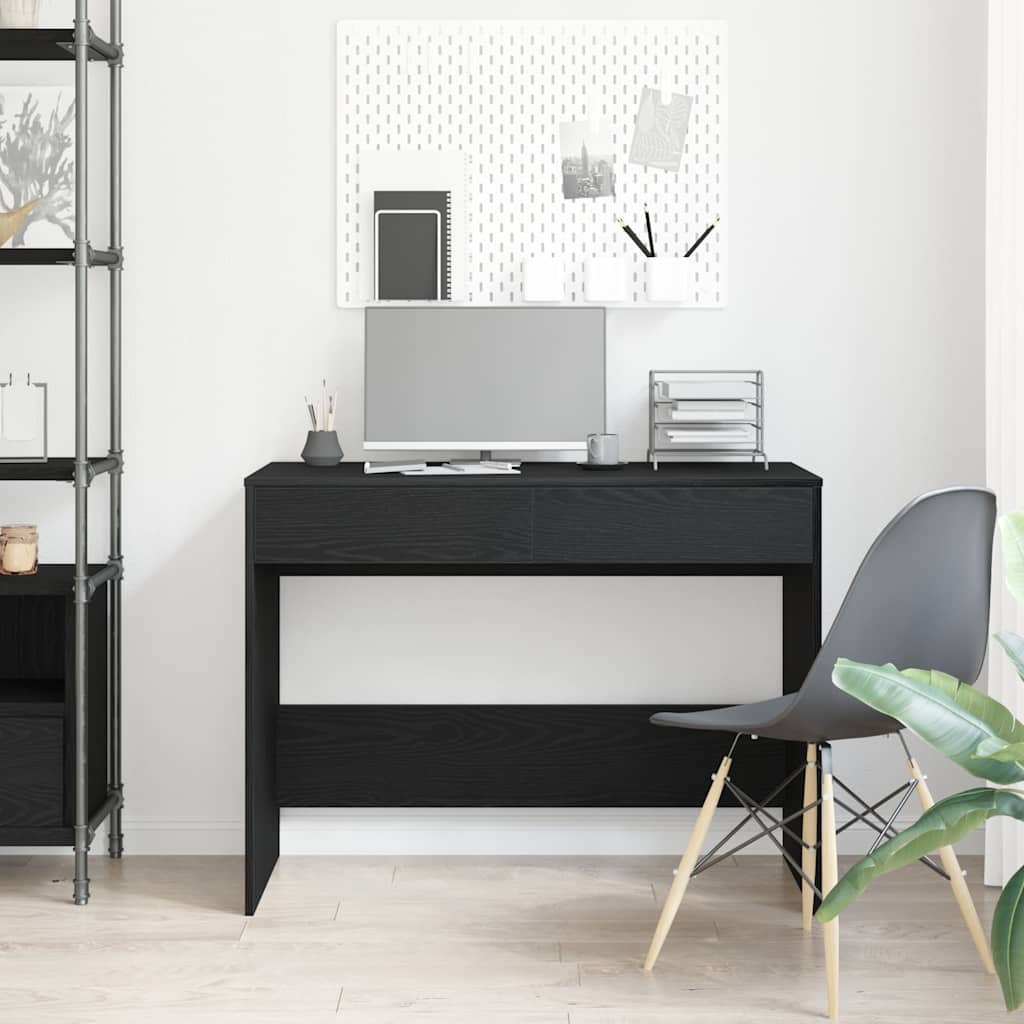Black Oak Desk, 101x50x76.5 cm, Engineered Wood