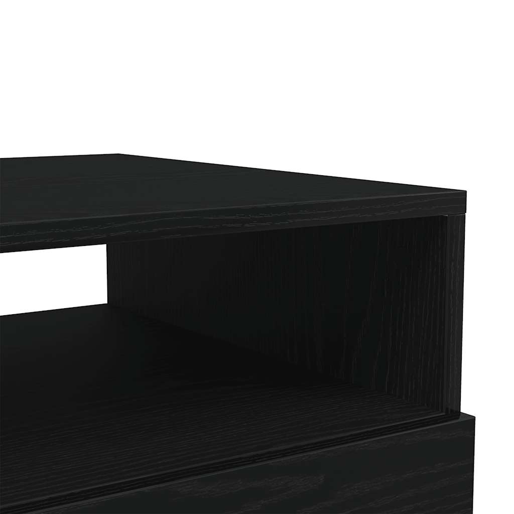 Coffee Table with LED Lights Black Oak 50x49x40 cm