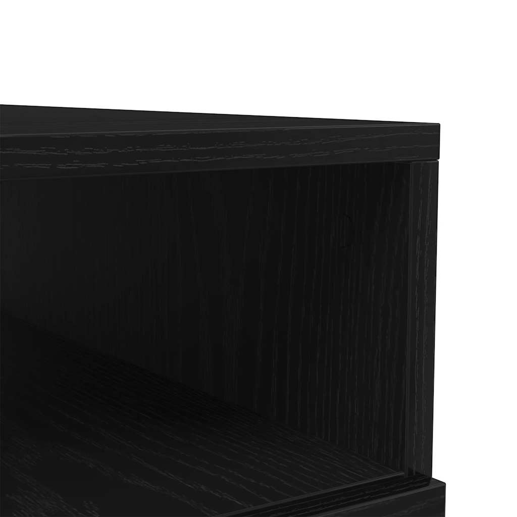 Coffee Table with LED Lights Black Oak 90x49x40 cm