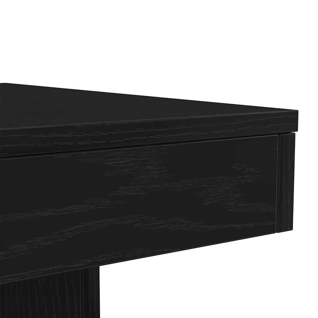 Coffee Table with LED Lights Black Oak 50x50x40 cm