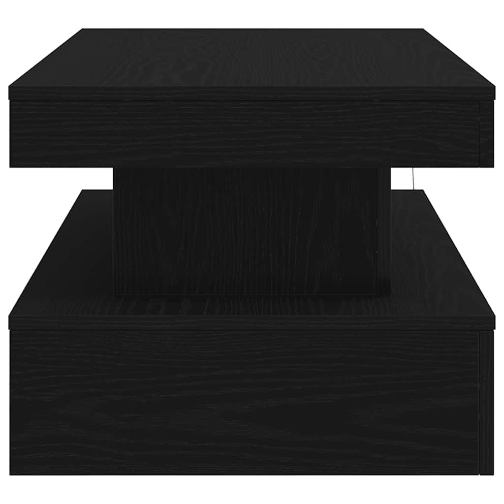 Coffee Table with LED Lights Black Oak 90x50x40 cm