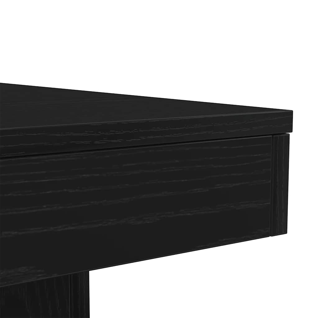 Coffee Table with LED Lights Black Oak 90x50x40 cm