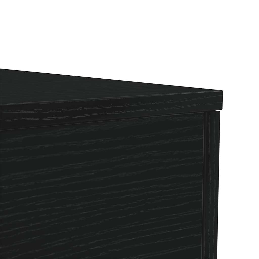 Coffee Table with LED Lights Black Oak 90x50x40 cm