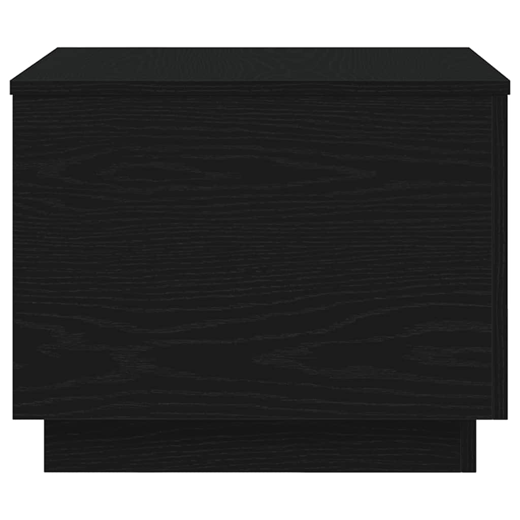 Coffee Table with LED Lights Black Oak 50x50x40 cm