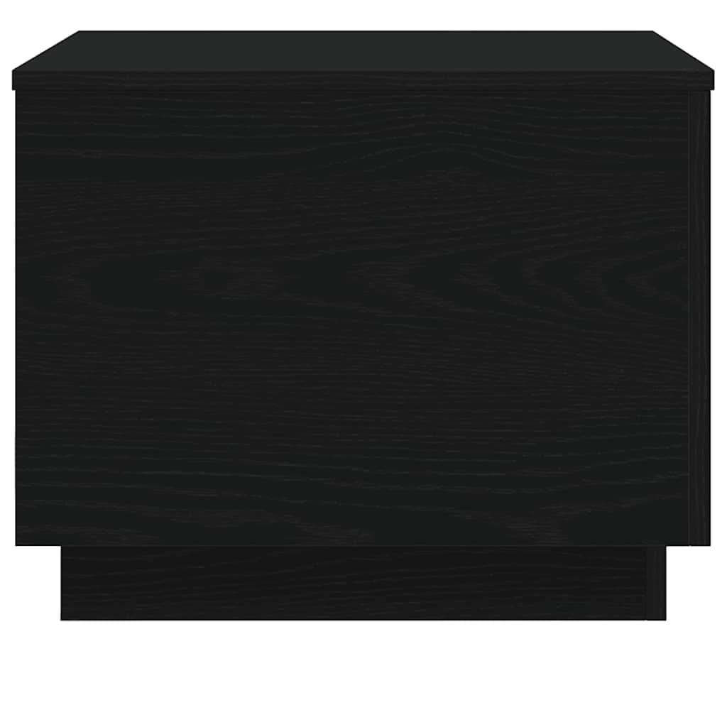 Coffee Table with LED Lights Black Oak 50x50x40 cm