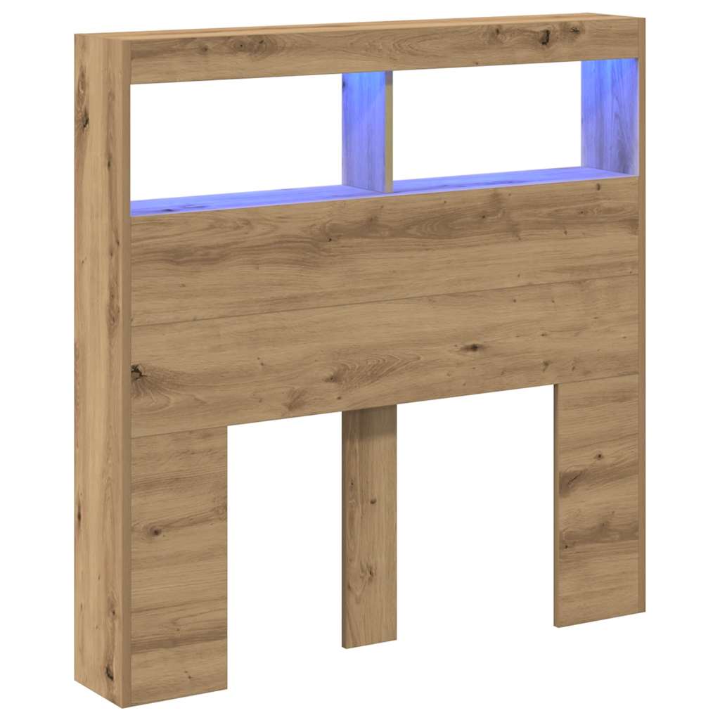 LED Headboard Cabinet - Artisan Oak - 100x17x102 cm